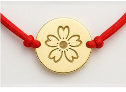 Flippy Martisor Bratara, Jolie, Argint 925, Model Rotund Floare, Snur Rosu Reglabil, Fara Pietre, Argintiu (teo-165629)