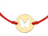 Flippy Martisor Bratara, Jolie, Argint 925, Model Fluture Decupat, Snur Rosu Reglabil, Fara Pietre, Argintiu (teo-165622)
