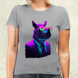 Magnolion Neon gengszter orrszarvú v1 női póló (3714-N)