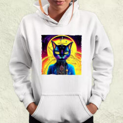 Magnolion Pszichedelikus Steampunk Macska v1 női pulóver (491-PN)