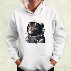 Magnolion Asztronauta macska v3 női pulóver (1416-PN)