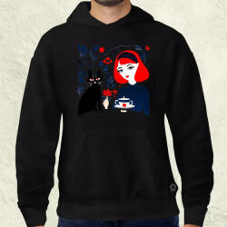 Magnolion Lány és kávé v4 férfi pulóver (6193-P)