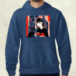 Magnolion Lány és kávé v1 férfi pulóver (6190-P)