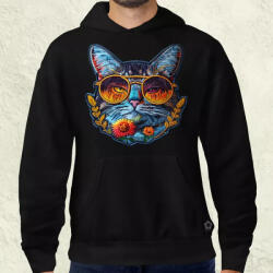 Magnolion Hímzett macska v3 férfi pulóver (24509-P)