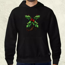 Magnolion Pixelart fagyöngy piros férfi pulóver (610-P)