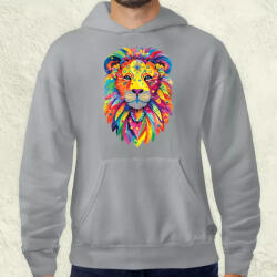 Magnolion Színes oroszlán matrica v4 férfi pulóver (3474-P)