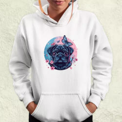 Magnolion Mopsz és pillangó v1 női pulóver (24707-PN)