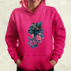 Magnolion Virágba borult párduc v1 női pulóver (24562-PN)