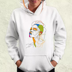 Magnolion Afro nő rajz portré v1 női pulóver (21209-PN)