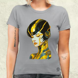 Magnolion Pop art cyberpunk portré v9 női póló (3963-N)