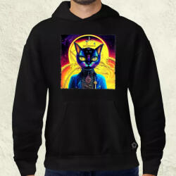 Magnolion Pszichedelikus Steampunk Macska v1 férfi pulóver (491-P)