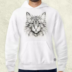 Magnolion Fekete fehér cica v1 férfi pulóver (7202-P)