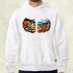 Magnolion Pointillizmus Felhők a város felett férfi pulóver (8209-P)