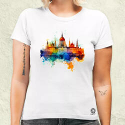 Magnolion Budapest Országház vízfesték v1 női póló (4568-N)