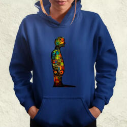 Magnolion Absztrakt szürreális robot v7 női pulóver (4520-PN)