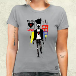 Magnolion Basquiat béke és szeretet v8 női póló (5942-N)