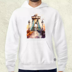 Magnolion Budapest Lánchíd vízfesték v1 férfi pulóver (4570-P)