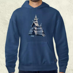 Magnolion Kivágott papír művészet Borgund fatemplom v2 férfi pulóver (535-P)