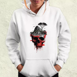 Magnolion Minimalista természet és koponya kollázs v3 női pulóver (2388-PN)