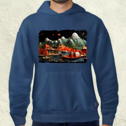 Magnolion Pointillizmus Halászfalu férfi pulóver (8210-P)