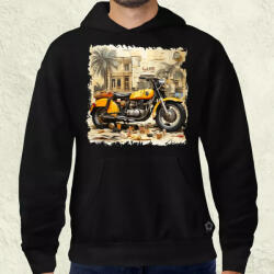 Magnolion Vintage kollázs motor férfi pulóver (9808-P)