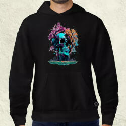 Magnolion Színes koponya sziluett v2 férfi pulóver (1680-P)