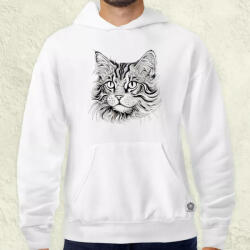 Magnolion Fekete fehér cica v4 férfi pulóver (7205-P)