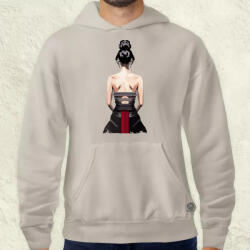 Magnolion Pixelart Gésa hátulról v1 férfi pulóver (8188-P)