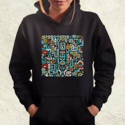 Magnolion Minimál spgraffito firkák v1 női pulóver (6622-PN)