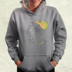 Magnolion Afro nő rajz portré v2 női pulóver (21210-PN)