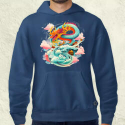 Magnolion Színes vintage sárkány tetoválás v1 férfi pulóver (8902-P)