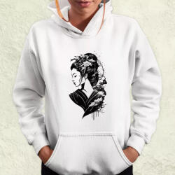 Magnolion Vintage japán gésa tetoválás v1 női pulóver (2090-PN)