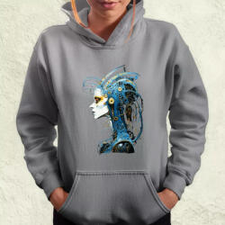 Magnolion Szürreál kiborg páva v2 női pulóver (7581-PN)