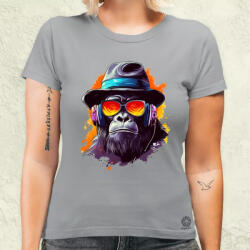 Magnolion Gorilla zenét hallgat v10 női póló (22825-N)
