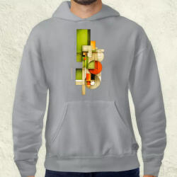 Magnolion Narancs zöld absztrakt formák v2 férfi pulóver (7388-P)