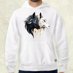 Magnolion Fekete fehér farkasok v1 férfi pulóver (9362-P)