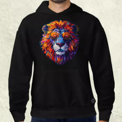 Magnolion Hímzett oroszlán v3 férfi pulóver (24502-P)