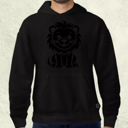 Magnolion Minimalista fekete oroszlán férfi pulóver (3903-P)