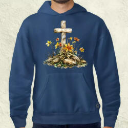 Magnolion Húsvéti kereszt rajz v2 férfi pulóver (21912-P)