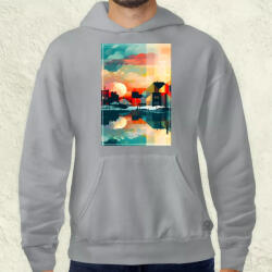 Magnolion Absztrakt minimalista város v1 férfi pulóver (5315-P)