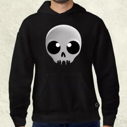 Magnolion Fekete fehér rajzfilm koponya v3 férfi pulóver (5357-P)