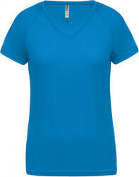 Proact Női póló Proact PA477 Ladies’ v-neck Short Sleeve Sports T-Shirt -L, Aqua Blue