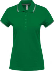 Kariban Női galléros póló Kariban KA251 Ladies' Short-Sleeved polo Shirt -XL, Kelly Green/Light Grey/White