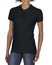Gildan Női galléros póló Gildan GIL64800 Softstyle Ladies' Double piqué polo -S, Black