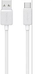 USAMS Кабел за бързо зареждане и данни USAMS US-SJ688 Type-C 3A, 1 метър, бял (SJ688USB02)