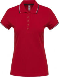 Kariban Női galléros póló Kariban KA251 Ladies' Short-Sleeved polo Shirt -S, Red/Navy/White