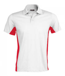 Kariban Férfi galléros póló Kariban KA232 Flag - Short-Sleeved Two-Tone polo Shirt -2XL, White/Red