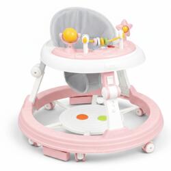 Kidizi Premergator multifunctional Kidizi Pippa roz pentru fetite, cu panou interactiv pentru picioare, tavita muzicala detasabila si inaltime reglabila pe 3 niveluri (917625-7694)