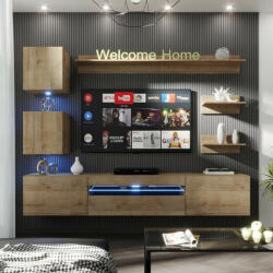 Intenso Concept-4 nappali faliszekrény sor - 200 cm (sonoma tölgy) - pepita