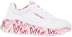 Skechers Skechers, Uno Lite - Lovely Luv műbőr sneaker, Piros, Fehér, 33 EU (314976L-WRPK-33)